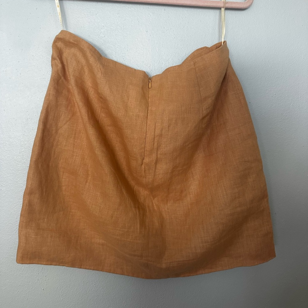 Farm Rio Leaf Linen Mini Skirt. Size M - Picture 4 of 5